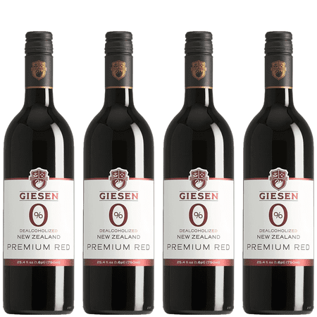 Giesen Non-Alcoholic Premium Merlot Cabernet Franc Red Blend - Premium Dealcoholized Red Wine from New Zealand | 4 PACK