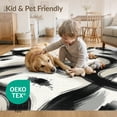 thumbnail image 4 of ODIKA 8'x10' Washable Area Rug Durable, Non-Slip Brushstroke With Interlocking Minimalist Accents Abstract Modern Refined for Living Room, Under Sectional, Family, 4 of 7