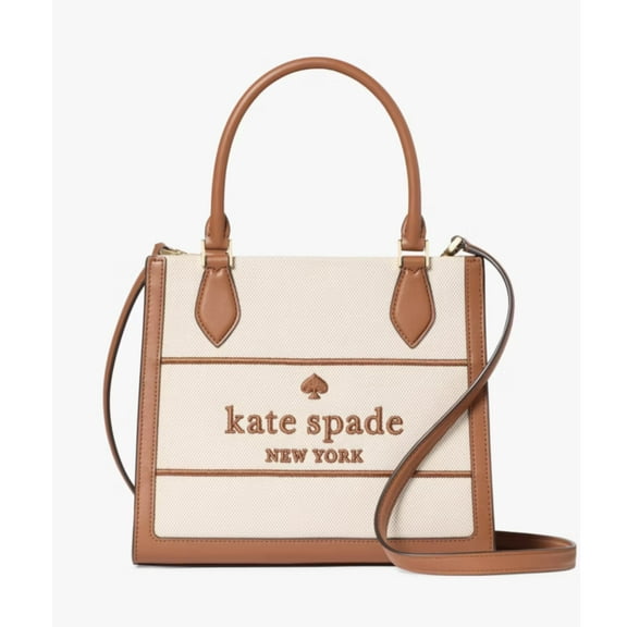 Kate Spade New York Ellie Canvas Small Tote Warm Gingerbread Multi