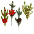 thumbnail image 2 of Gymnture christmas 4pcs Christmas Pine Picks w/ Red Berries & Assorted Sprays, 2 of 11