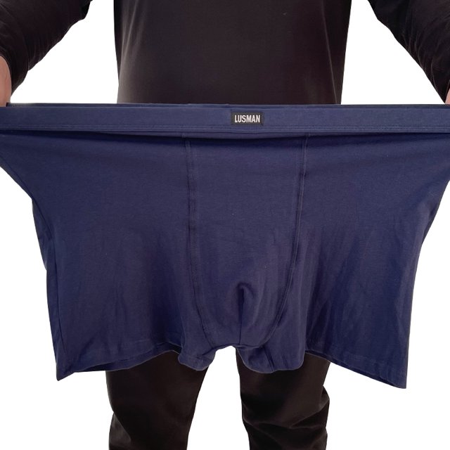 5PCS Set Men Boxers Plus Size Full Cotton Boxer Underwear 1pcs blue 7XL 155-170kg