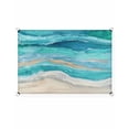 thumbnail image 2 of Sun Shade Sail 8x10Ft Abstract Turquoise Gradient Beach Ocean Wave Oil Painting Uv Block Sunshade Canopy Outdoor Shade Cover Rectangle Shade Cloth For Patio Garden Yard Deck Pergola, 2 of 6