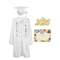 thumbnail image 1 of Odeerbi 5-15 Años Chicos Niñas Vestido de Graduación Conjunto Vestido Brillante Con Gorra, Estoro Y Tarjeta de Diploma Traje de 4 Piezas Para La Ceremonia de Graduación, 1 of 7