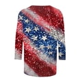 thumbnail image 5 of Cavosen 4th of July Clothes Women Patriotic 3/4 Sleeve Crew Neck Tops American Flag Print T Shirts Lady XL Independence Day Casual Tops Funny 4th of July Tunic Tees 2025 Patriotic Clothes, 5 of 5