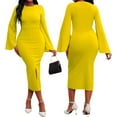 thumbnail image 3 of Women Sexy Dress Bodycon Work Dress Elegant Pencil Dress, 3 of 11