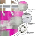 thumbnail image 6 of Hot Pink Shower Curtain, Watercolor Hot Pink Contemporary Brush Strokes Oil Painting Abstract Geometric Bathroom Curtain Bathtub Decor Waterproof Fabric with 12 Hooks, 6 of 6