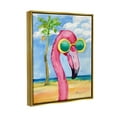 thumbnail image 3 of Stupell Industries Looking Good Flamingo Tropical Painting Metallic Gold Floating Framed Canvas Print Wall Art, Design by Paul Brent, 3 of 6