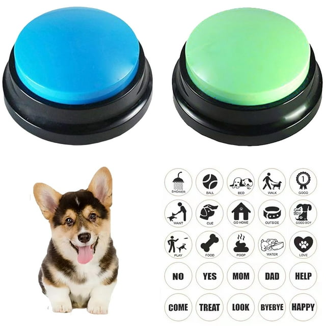 Botones de grabación de voz bifofo Dog Buttons 30S Record, paquete de 2