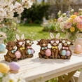 thumbnail image 4 of Highland Cow decor, Adorable Resin Figurine with Bunny Ears & Pastel Easter Eggs, Easter decorations for Home, Spring Home decor indoor, Shelf decorations for Living Spaces,, 4 of 9