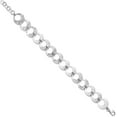 thumbnail image 2 of Sterling Silver Rhodium-plated Polished Diamond Cut w/1 in ext. Bracelet - 7.25"- Made In Italy, 2 of 8