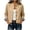 Khaki-A, variant on Women's Cropped Trench Coat Plaid Lined Long Sleeve Button Down Loose Fit Casual Windbreaker Jacket with Pockets Spring Fall Outerwear Navy