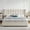 White, variant on King Size Lift Up Storage Bed, Chenille Upholstered, Wingback Platform Bed Frame, Hydraulic Gas Lift, Under-Bed Storage, No Box Spring Needed, Bedroom, White