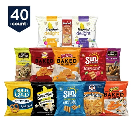 Frito-Lay Send & Share Variety Snack Box, Assortment of Baked, Popped and Nut Snacks, 30