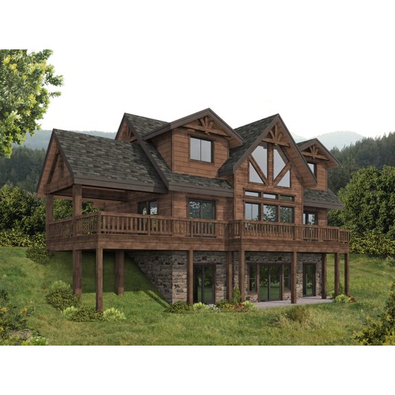 001-3937: Craftsman Mountain 4 Bed, 6 Bath Luxury Home Plan, 2978 Sq Ft: Full Blueprints with License to Build by Home Plan Marketplace - Lesuto