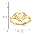 thumbnail image 3 of Finest Gold 14K Yellow Gold Polished Heart with Cross Ring - Size 6.75, 3 of 5