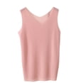 thumbnail image 3 of AKOEE Women's Tank Tops Plus Size Ribbed Knit V Neck Basic Tee Undershirt Soft Sleeveless Base Layer (2XL, Pink), 3 of 8