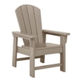 thumbnail image 4 of WestinTrends Malibu Kids 3-Piece Outdoor HDPE Adirondack Chairs With Square Side Table Set, Weathered Wood, 4 of 15