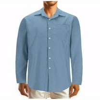 Dagugfen Plus Size Dress Shirts for Men Button up Long Sleeve Loose Comfy Business Casual Work Shirts Pocket