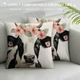 thumbnail image 3 of Lovely Cow Throw Pillow Covers  Black White Cow with Floral Farmhouse Pillow Cover Hidden Zipper Cute Animal Pillowcase Square Outdoor Cushion Cover for Sofa Couch(Cow), 3 of 5