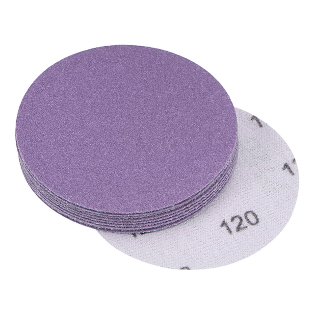 Unique Bargains 10 Pack 3-Inch Purple Sanding Discs 120 Grits Hook & Loop Professional Aluminum Oxide Sandpaper