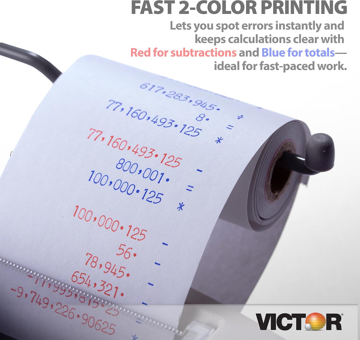 Victor 1208-2 Printing Calculator with 12-Digit Display, Black photo 5