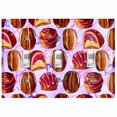thumbnail image 1 of Metal Light Switch Wall Plate Outlet Cover (Coffee Mocha Candy Bean Toffee Swirl Purple Heart - Triple Toggle), 1 of 2