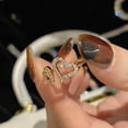 thumbnail image 4 of GUANGHONG Double Ring Female Light Design Fashion Ring Personality Heart Shaped Ring Finger Rings Set Rings Alt Cute Ring Set, 4 of 4