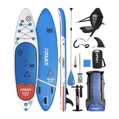 Cooyes Inflatable Stand Up Paddle Board 10’6″ SUP with FREE Premium Accessories & Backpack