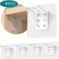 thumbnail image 1 of CHUANK 4 Pcs Support d'Étagère en Plastique Auto-Adhésif pour Armoire, 1 of 7