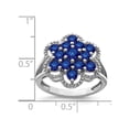 thumbnail image 2 of 1.70 Carat (ctw) Sapphire Cluster Flower Ring in Sterling Silver, 2 of 4