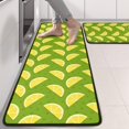 thumbnail image 2 of Kitchen Rugs Sets Of 2,Yellow Lemon Fruit Slices Green Pattern Anti Fatigue Kitchen Mat Rugs Non Slip Washable,Decorative Kitchen Floor Mats for Kitchen,Sink,Laundry,17"x47"+17"x47", 2 of 5