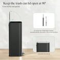 thumbnail image 5 of Pirecart 8 Gal Trash Can, Square Garbage Can with Soft-Close Lid & Foot Pedal, Stainless Steel Kitchen Trash Can with Removable Inner Bucket & Handle for kitchen, Living Room, Black, 5 of 9