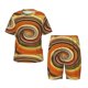 thumbnail image 1 of Fotbe Colorful Swirl Pijama Estampada de 2 Piezas para Niños – Ropa de Dormir de Manga Corta Cómoda para Niños y Niñas, Camiseta y Shorts de Algodón-XX-Large, 1 of 6