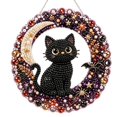 thumbnail image 2 of Halloween Pearl Diamond Art Kit with Black Cat and Moon Design, 1-Piece Purple and Black Beaded Craft for Home Wall and Door Hanging Decoration, 2 of 6