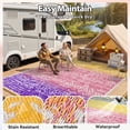 thumbnail image 4 of VUNATE Outdoor Rug 8'x10' Patio Rug Waterproof Woven Plastic Outdoor Mat for Picnic RV Porch Camping Reversible Outside Rug Yellow and Purple, 4 of 8