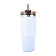 thumbnail image 1 of TFixol Gobelet Isolé 30oz avec Couvercle et Paille, Bouteille d'Eau en Acier Inoxydable 304 Réutilisable, Blanc, 1 of 6