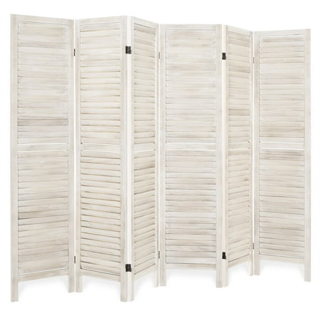 Tri Fold Room Divider Screens Best Choice Products 67x96in 6-Panel Blind Style Wood Folding Freestanding Room Divider Privacy Screen for Living Room, Bedroom, Apartment, Natural ()