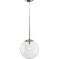 thumbnail image 6 of Atwell Collection 12-inch Matte Black and Clear Glass Globe Large Hanging Pendant Light, 6 of 6