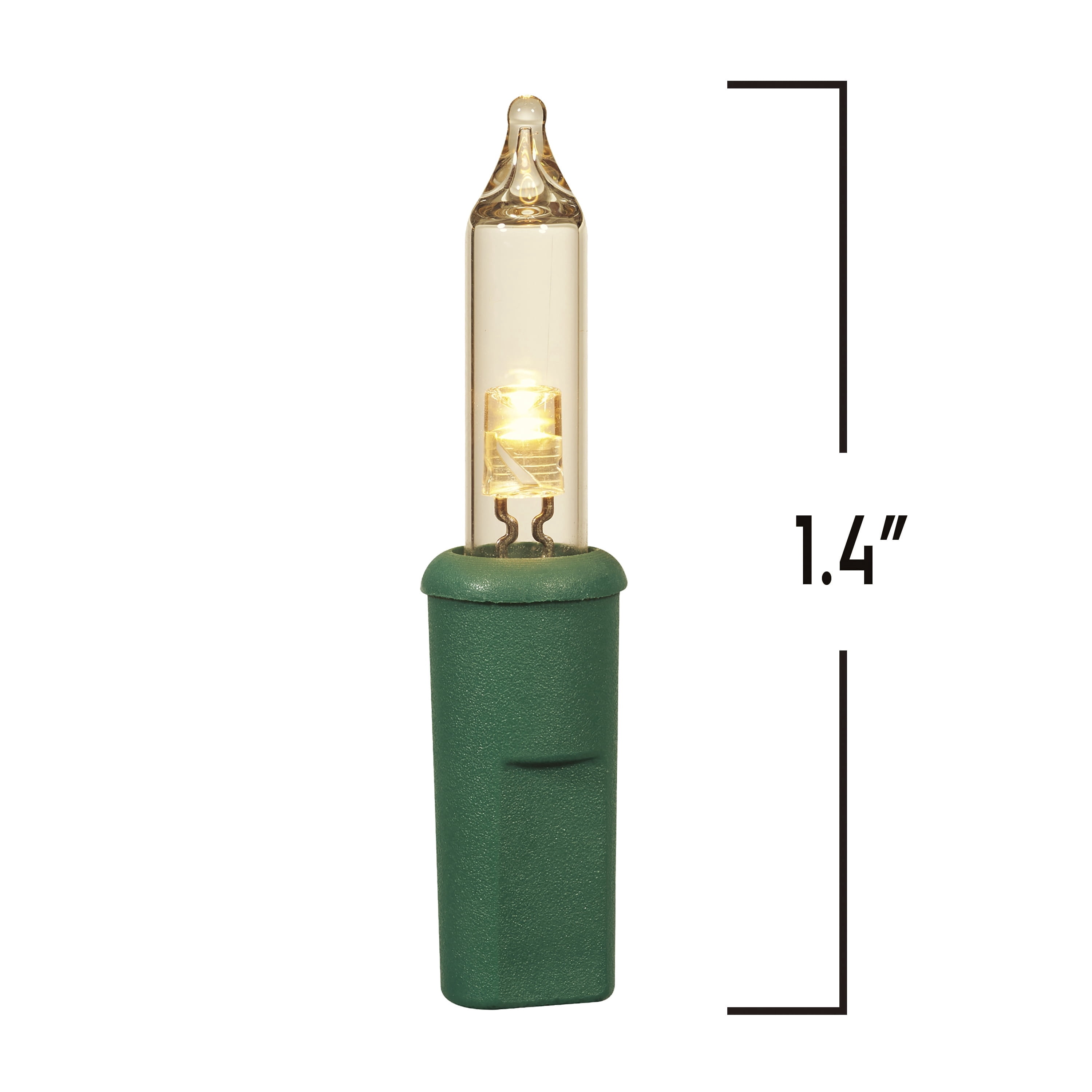 Indoor/Outdoor 100-Count LED Glass Mini Christmas String Lights, Warm White, Green Wire, 19.5', by Holiday Time