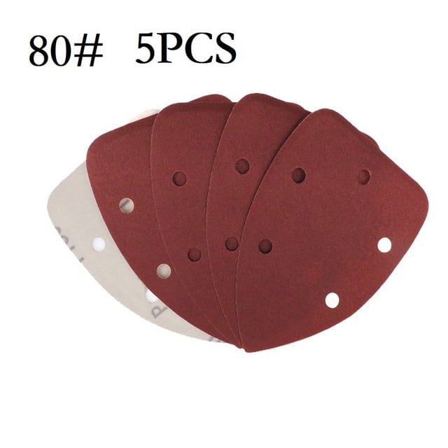 5Pcs 140*98Mm Sandpaper Triangle & Abrasive Sanding Disc Grit 40-1000 80 Grit