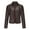 Coffee, variant on Women's Solid Color Short Spiked Leather Jacket Open Front Buttoned Leather Jacket Lightweight Shirt Shacket Jacket White S