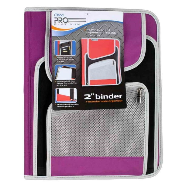 Mead 2 Inch Pro Zipper Binder, Purple, 1 Count