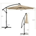 thumbnail image 2 of Gymax 10 FT Offset Patio Umbrella Solar Powered Cantilever Umbrella w/ 112 LED Lights Beige, 2 of 10