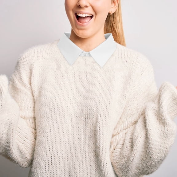 Soimiss Unisex Cotton Fake Collar Detachable Decorative Shirt Collar for Daily Wear