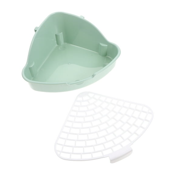 NICEXMAS Corner Litter Box Bunny Bedding for Rabbits Green Detachable Grids 1Pcs