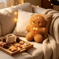 thumbnail image 4 of LXGGDDO Gingerbread Man Merry Christmas Throw Pillow, Christmas Decorative Plush Pillow for Couch Living Room Bed, Beige, 4 of 6