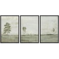 thumbnail image 2 of PixonSign Framed Wall Art Set Green Grunge Country Forest Tree Landscapes Abstract Nature Wilderness Modern Art Decor Minimal Relax/Calm for Living Room, Bedroom, Office - 24"x36"x3 Black, 2 of 5