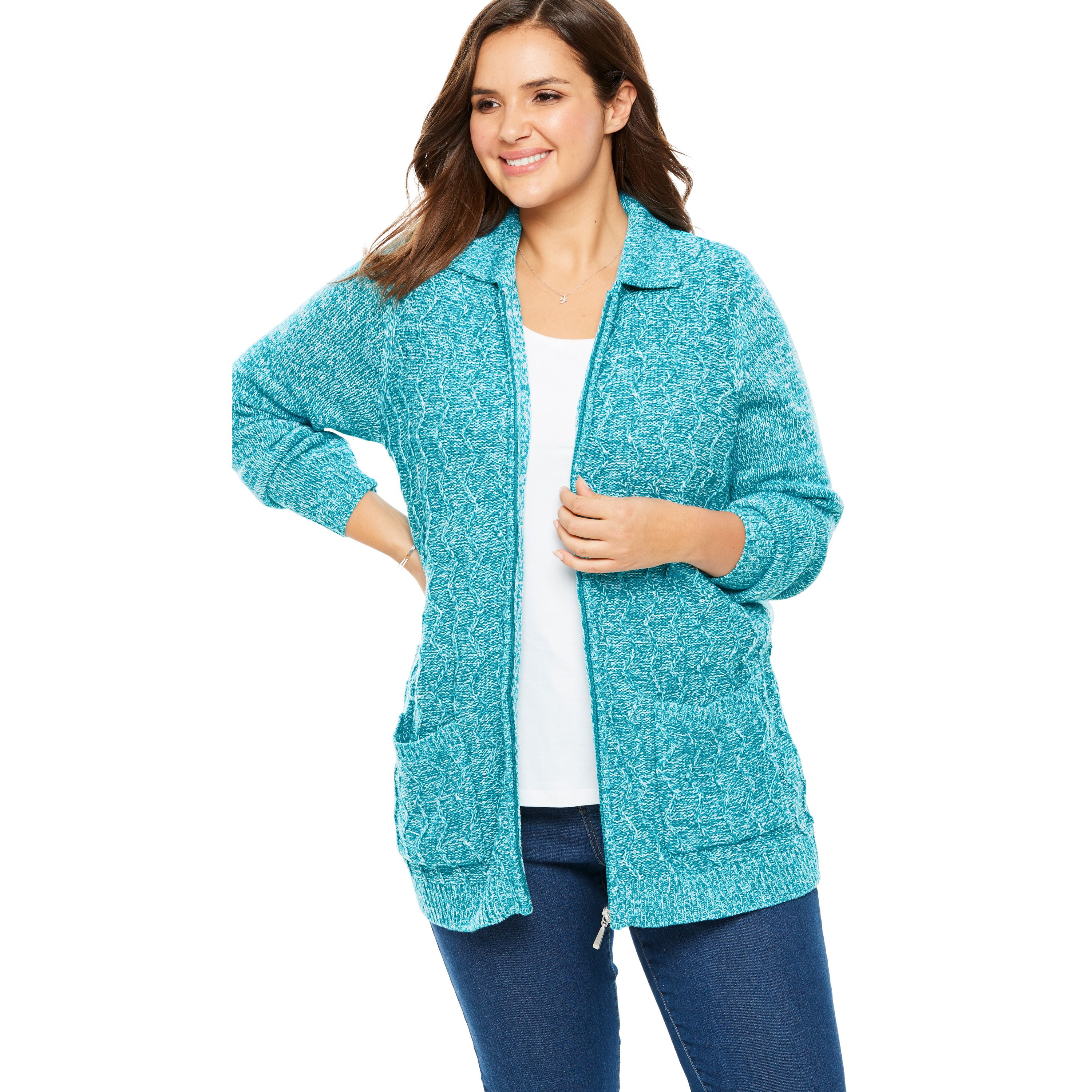 turquoise cardigan womens