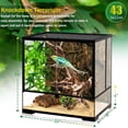 thumbnail image 3 of NEPTONION 43 Gallon Professional Glass Terrarium 24"x18"x24" Durable Reptile Habitat Tank with Heat Resistant Aluminum Alloy Frame, Dual Front Swinging Doors for no Jam by Sand and Other Debris, 3 of 7