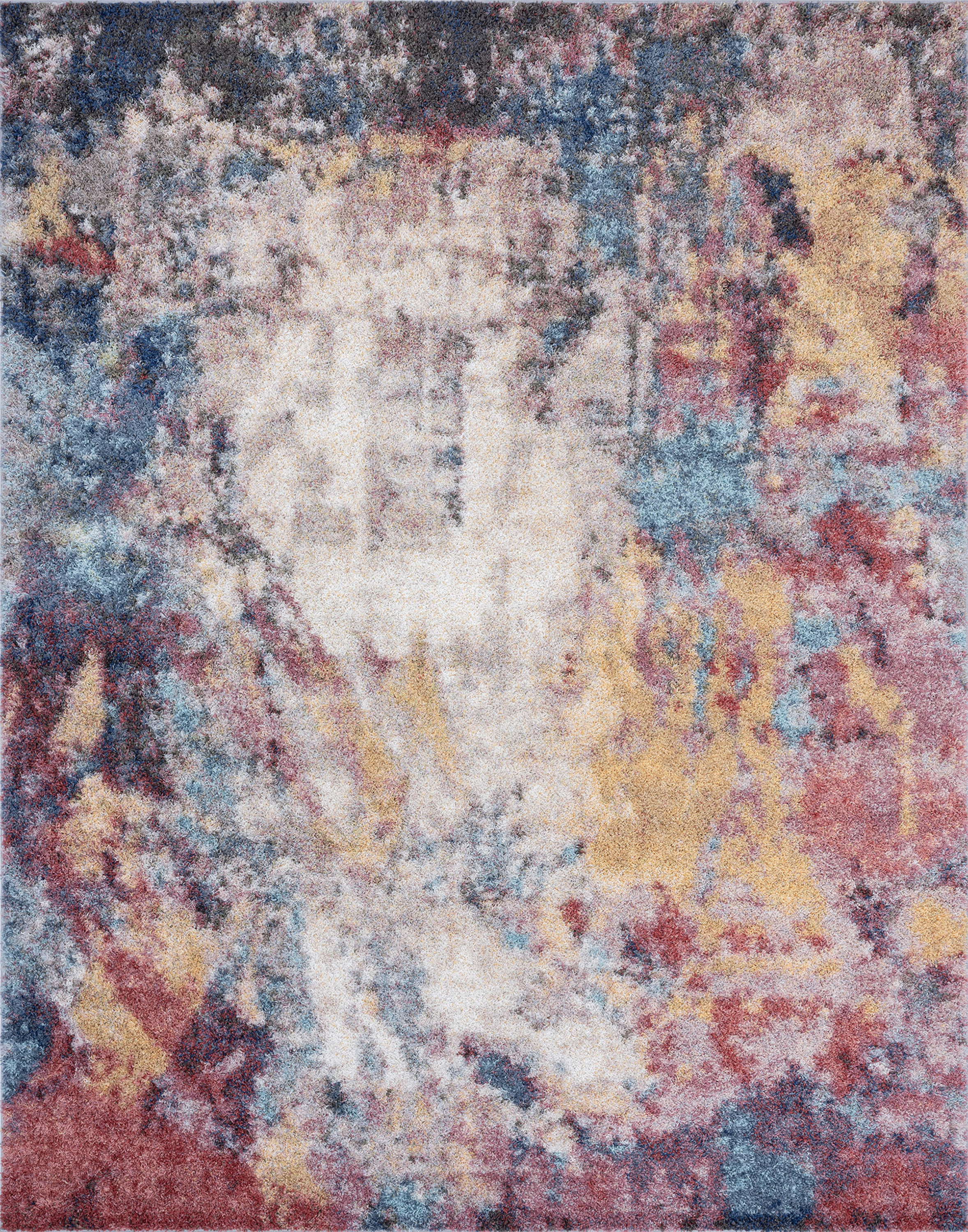 Shag 8x10 Area Rug Thick (7'10'' x 9'10'') Abstract Multi-Color Living Room Easy to Clean